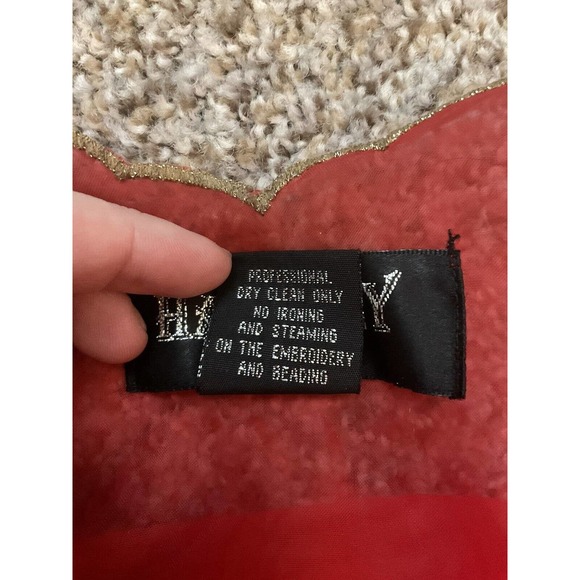 Vintage 2 Piece Harmony New York Outfit Size 16 Beautiful Red And Gold Lined - Picture 7 of 11